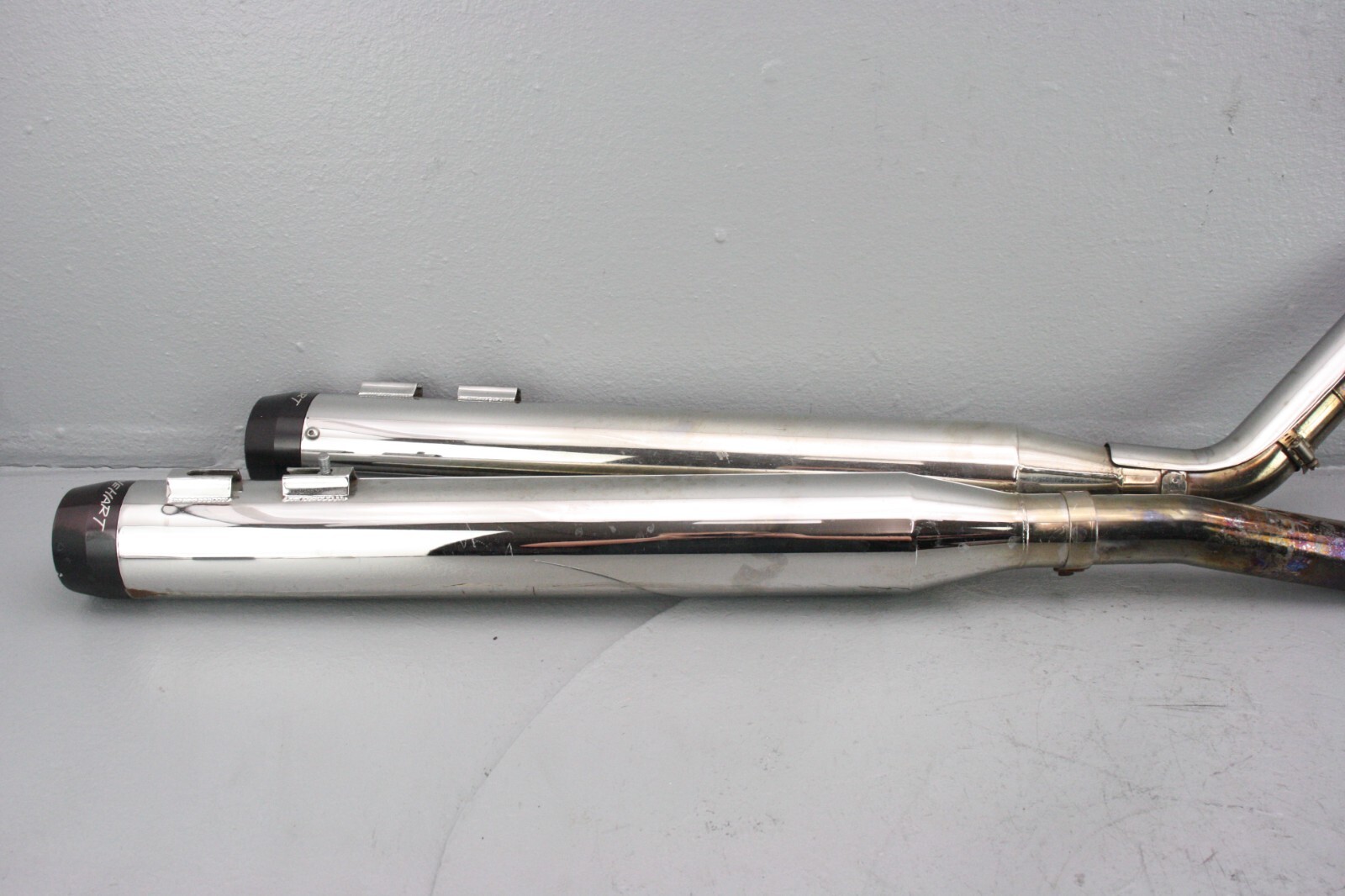 2004 Harley Road King Exhaust Pipes Kit RINEHART CHROME TRUE DUALS 3