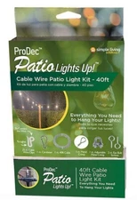 Pro Dec Silver 40' Cable Wire Patio Light Hanging Kit for Outdoor