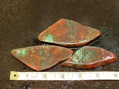 3 Pc Sonora Sunrise CHRYSOCOLLA Slabs 160 Grams  Lapidary  Rough Silver