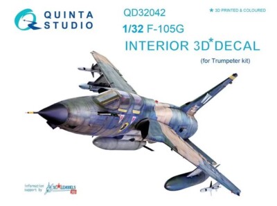 1/32 Quinta Studio 3D Interior Decal #32042 F-105G Thunderchief for Trumpeter