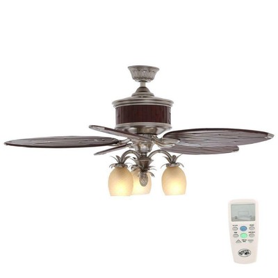 Hampton Bay Colonial Bamboo 52 In Indoor Pewter Ceiling Fan
