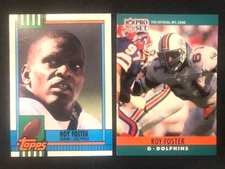 NFL - Roy Foster 1990 Topps & 1990 Pro Set Football - 2 Card Lot - Dolphins