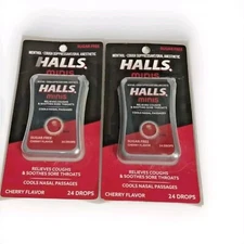 2x Pack HALLS Minis Cherry Flavor Menthol Cough Drops | 24 X 2 Exp:06/2025