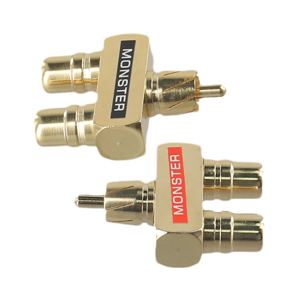 Dual For RCA Audio Y Adapter Gold Plated 1 Male to 2 Female Connectors (2pcs - Image 4 of 4