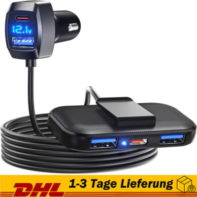 31 W USB-Autoladegerät-Adapter 3USB-A- und 2Typ-C-Anschlüsse für Smartphones NEU