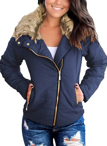 luvamia Women Parka Coat Pockets Quilted Puffer Jacket with Faux Fur Lapel, Size - 第 1/55 張圖片