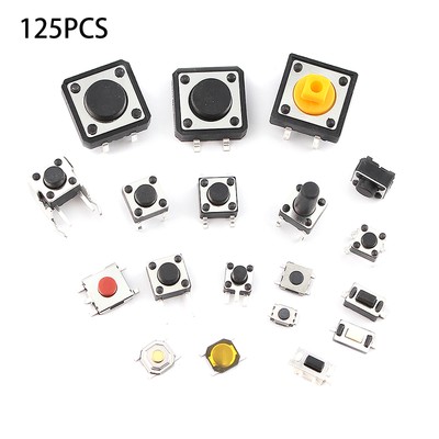 25-Type Assorted Micro Switch Push Tact Button ON/OFF Touch Button Switch Kit