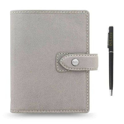 New In Box! Filofax Malden (Pocket) Leather Organizer Bundle with DiLoro Pen