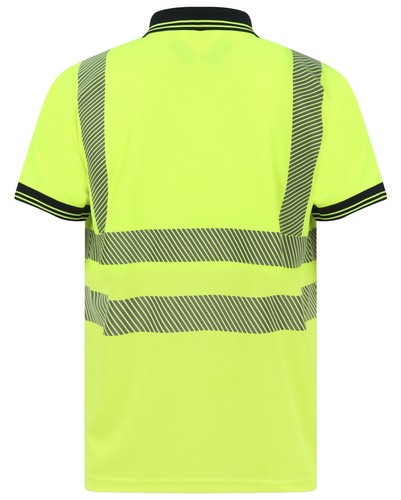 POLO Shirts Short Sleeve Viz Visibility High Work Wear Yellow & Orange HV-320 - Picture 5 of 7
