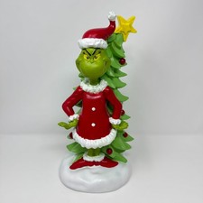 RUZ The Grinch Christmas Figurine Dr Seuss Santa With Christmas Tree 2024 12 in