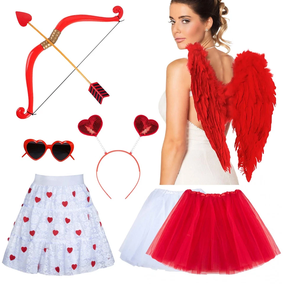 MARKENLOS Amor Accessoires Valentinstag Liebe Herz Fasching Liebesgott Karneval Kostüm