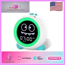Kids Digital Alarm Clock - Toddler Sleep Trainer with Sound Machine  Dino Theme