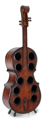 Range-Bouteilles à Vin 10 Porte Casiers au design Violoncelle Rangement en Bois - Photo 1/4