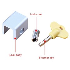 Aluminum Door Screen Window Lock Home Children Security Key Lock DIY Part SALE