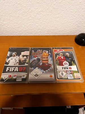 3 x PSP Spiel FIFA 10 FIFA 07 Buzz Master Quizz Case und Anleitungen