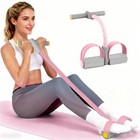Pedal Resistance Bands with Handles, Durable 6-Tubes Standard, Pink