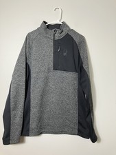 Spyder Men's Outbound 1/4 Zip Pullover Sweater Gray Black Knit Fleece Size L