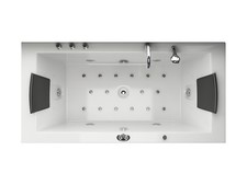 Whirlpool Villa Eugénie 2 personnes eau air chauffage ozone LED baignoire sal...