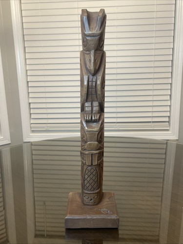 Vtg Kiana of Alaska Totem Replica Statue 1960s Alaskan Native Folk Art Souvenir