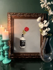 Original Oil Painting, 16x20 inches, Rose, Flowers, Jack Daniels, Still Life.