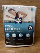 Sealy Sterling Collection Cool Comfort TWIN Mattress Protector White 39 x 75 in
