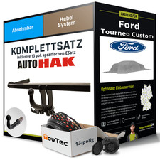 Für FORD Tourneo Custom V362, F3 Anhängerkupplung abnehmbar +eSatz 13pol 16- Kit
