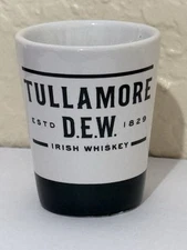 Tullamore Dew Irish Whiskey Estd 1829 White Ceramic Shot Glass - Excellent Cond.