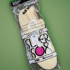 VTG Women's 9-11 Orlon Acrylic Low Socks Roll Top Ivory NOS 80s Super Sox 90s