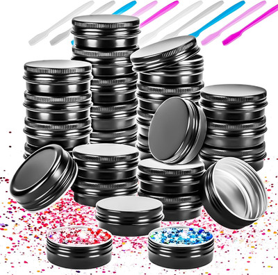 24 Pack 0.5Oz Tin Jars, 30Ml Metal Tin Cans, 1/2Ounce Aluminum Tin Can Jar Conta