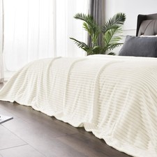 BEDELITE Fleece Blanket King Size   3D Ribbed Jacquard Soft and Warm Decorati...