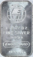 1 Troy Ounce Silver Bar Engelhard Short E
