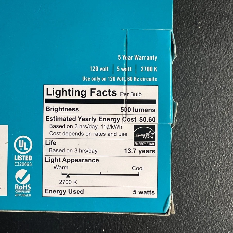 3pk EcoSmart LED Light Bulb G25 Globe Clear Soft White 60W Dimmable 183185 - Image 2 of 4