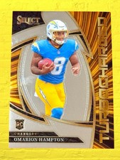 Omarion Hampton 2025 Panini Select Football Turbocharged RC Los Angeles Chargers