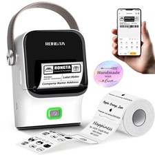 Bluetooth Label Maker Machine with Tape, Thermal Label Printer for Office, Small