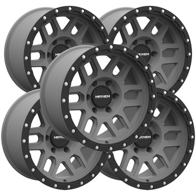 (Set of 5) Mayhem 8304 Delta 17x9 5x5'' -12mm Gunmetal Wheels Rims 17'' Inch