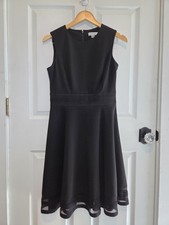 Calvin Klein Dress Black Fit & Flare A Line Tank Panel Hem 8 Classic Money 