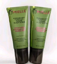 2 x Mielle Clarifying Sugar Scalp Scrub, Rosemary Mint, 6 oz Each Free Shipping 