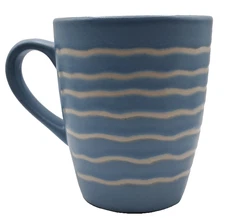 Ocean Wave Style Blue White Nautical Kitchen Ceramic Coffee Mug Tea Cup 4"