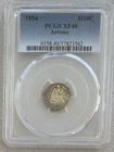 1854 PCGS XF40 Arrows Seated Liberty Half Dime Business Strike H10C