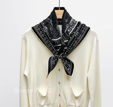 70 cashmere 30 silk Romantic Bus double side printed square Wrap shawl 25''