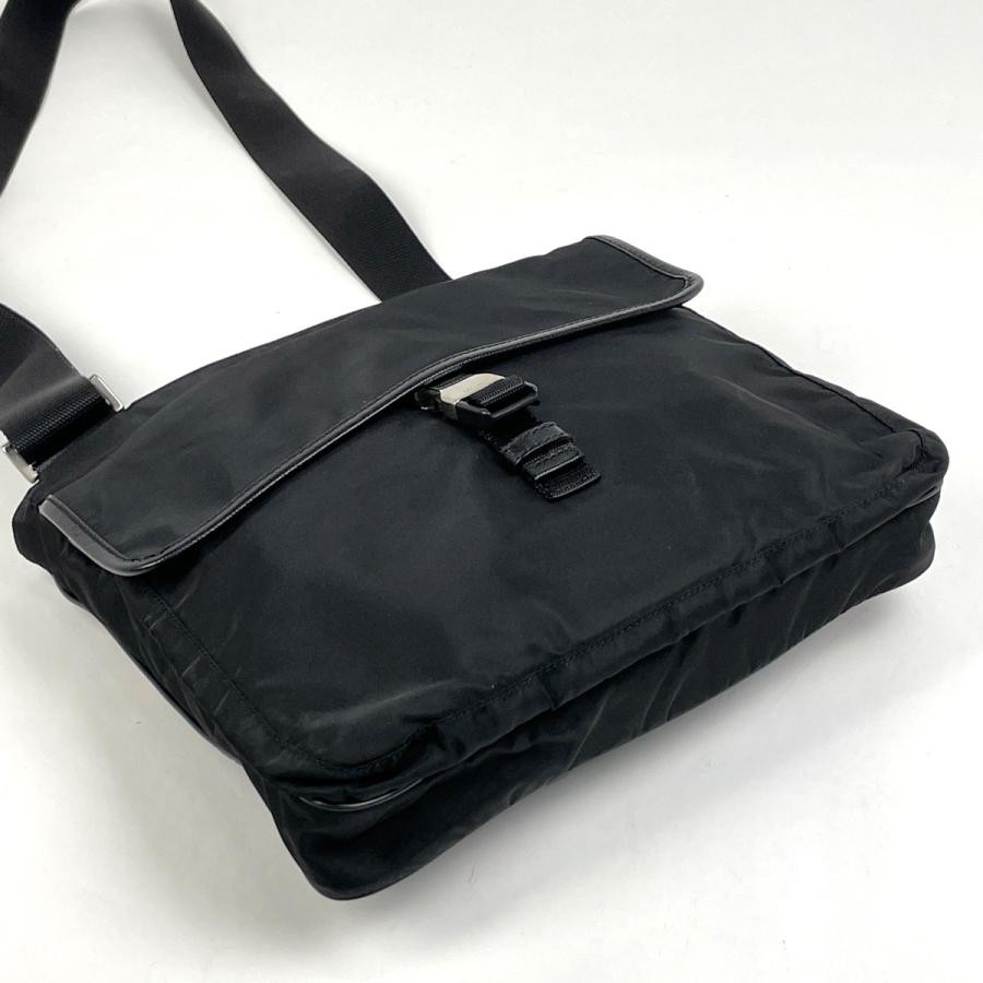 PRADA Plate Shoulder Bag Nylon Black with Dust Bag #BS1829 thumbnail 2