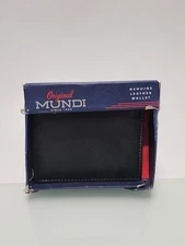 Mundi Black Genuine Leather Bifold Wallet, Black - N18-6