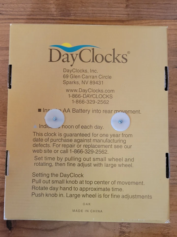 Day Clock - Day Of The Week - Hanging Wall Octagon Clock Oak 9.5" - Image 2 of 4