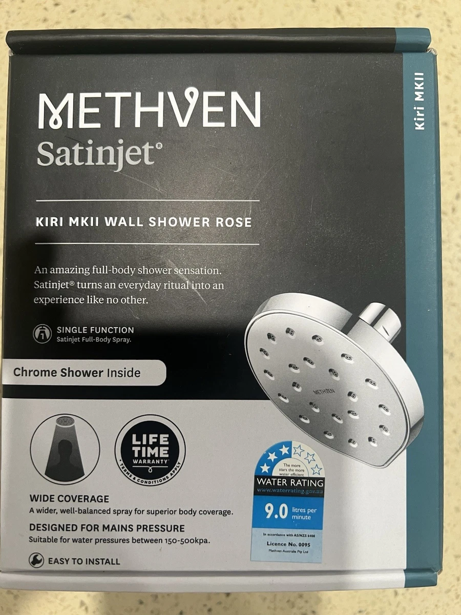 Methven Kiri MK2 Satinjet Chrome Wall Shower Head Rose KRWSCPAU
