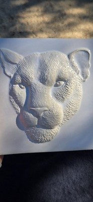 HTF 2005 Gainey Ceramics Loring Leeds Design Leopard Lion Puma Head Glaze Tile a