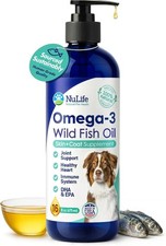 Liquid Fish Oil for Dogs with Omega 3, 6 9 Fatty Acids, Wild Caught 16oz, New