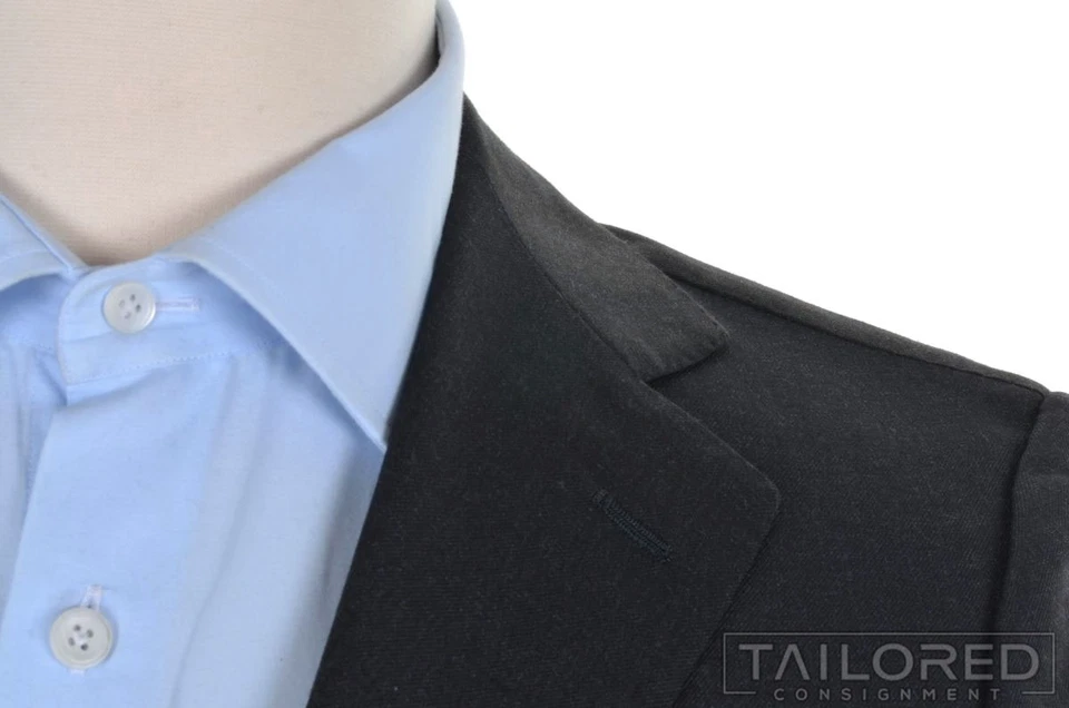 Blazer chaqueta abrigo deportivo BORRELLI gris liso 100 % lana para hombre - EU 46 / US 36 R Foto 4 de 4