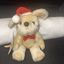 Vintage Merry Christmas Mouse Stuffed Plush NWT