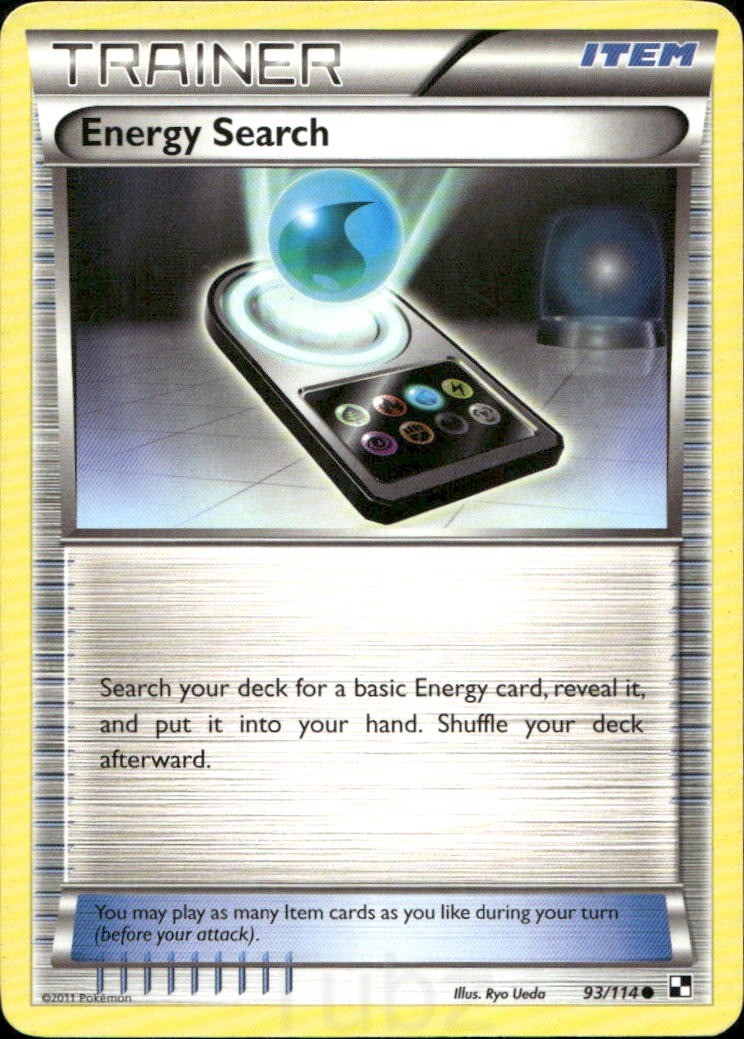 Energy Search 93/114 Common Black & White Pokemon Near Mint