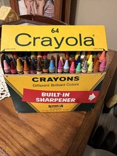 Crayola Crayons Vintage 64 Pack Unused Bult In Sharpener Binney Smith